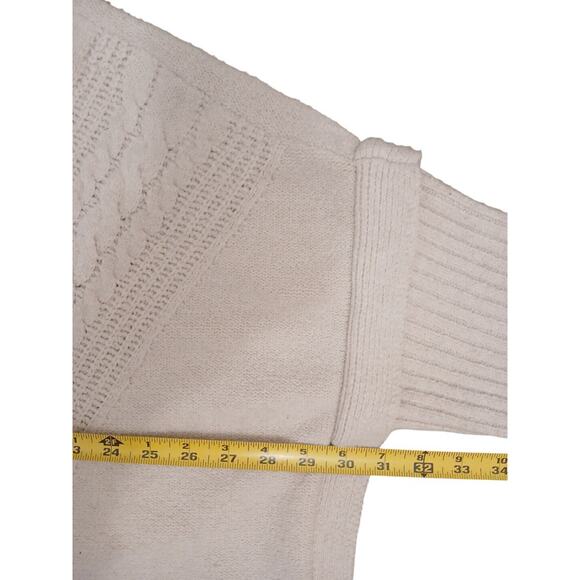 Simply Vera Wang Sweater Plus XXL Beige Chunky Cableknit LAGENLOOK Cowl Relaxed - Picture 10 of 16